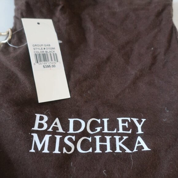 NWT Womens Badgley Mischka Black Beaded Gold Chain Clutch Evening Handbag - Picture 5 of 9